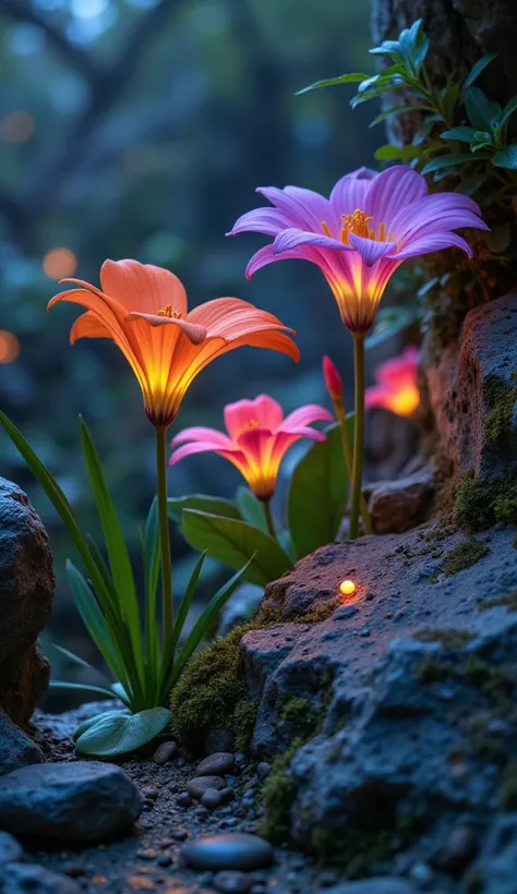  Flowers Growing on Rocks、Bioluminescence、Flower Petal Dance 