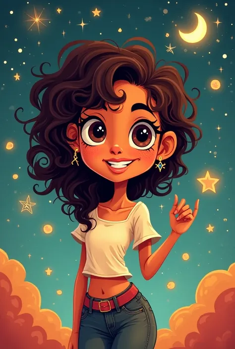 morena girl cartoon with scorpio zodiac