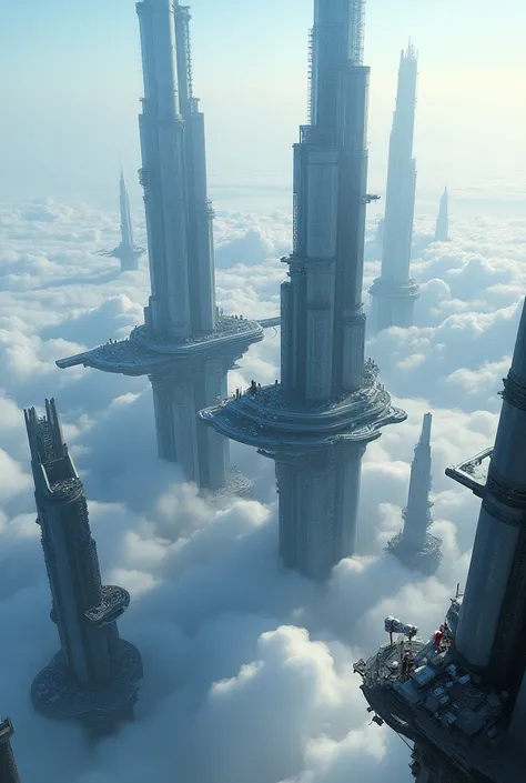 A futuristic city in the sky