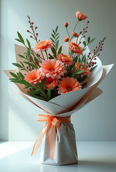 Can you make a futuristic and unique ideas in making a wrapper of flowers bouquet. At least 10 unique ideas 