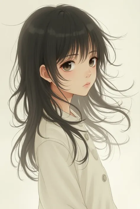 Artist Ichiro Tsurutas style、 1 girl,  simple background,  very long hair, masterpiece, Best Quality, 