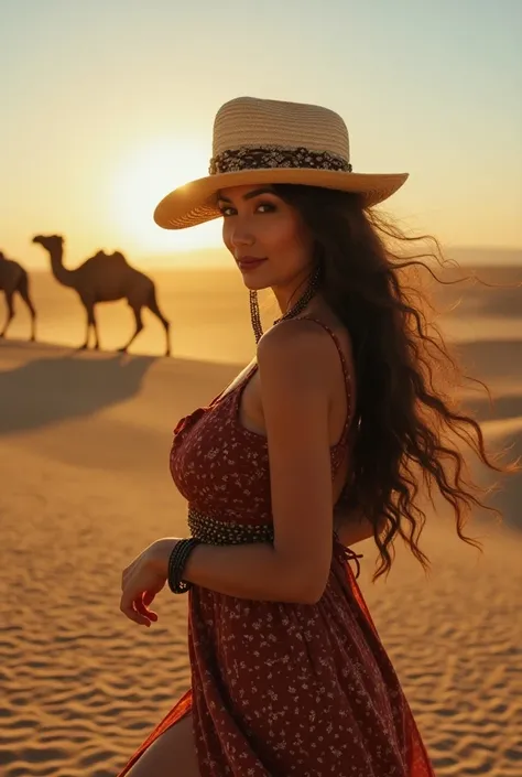 Create an album cover and place the name Billy Abdallah on the image
In the image Palestine and camels and a sexy Arab woman 
Above the name of the album 
Habib, my love 