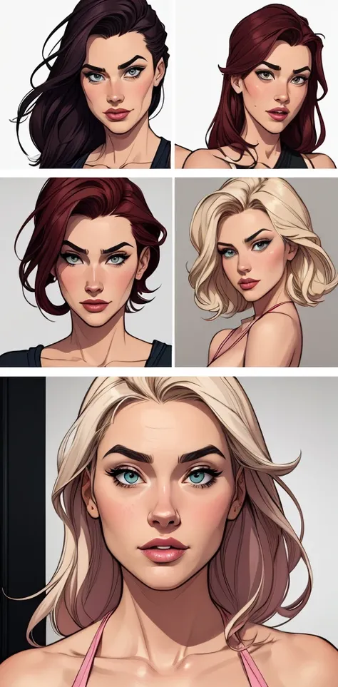 Personagens GTA estilo artgerm  femininas Yvonne Strahovski estilo de desenho animado:1.2), Woman from Southern Brazil Drawing Art Gaucho Artline white background woman Cartoon image of a woman , roupas sensuais , garota super valente destemida , Ilustra??...