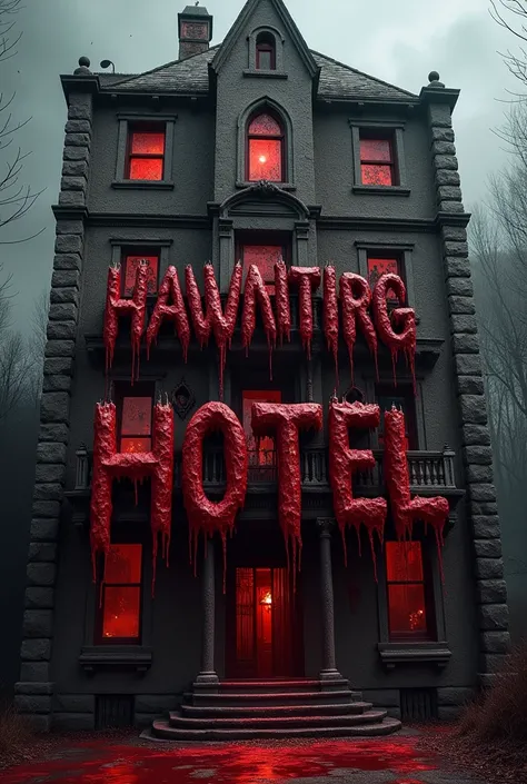 Write a text of (Khofnaak Hotel ) with bloody fonts