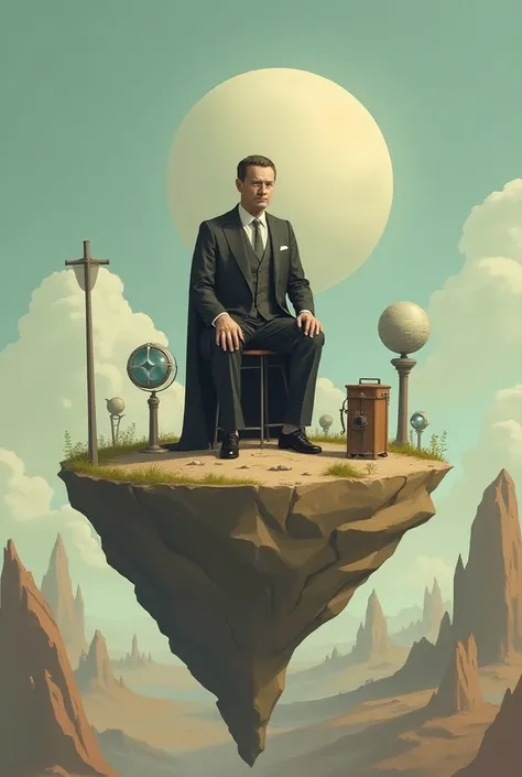 On a tiny planet, a king or businessman appears absorbed in their repetitive tasks. This symbolizes the mundane focus on practicality that often takes joy away from adult life.