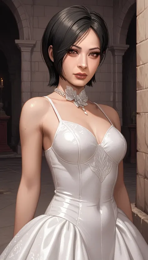 ((  masterpiece  )), (familiar), precise, eyelash , (resident evil), (ada wong), bare, ร่างbare, background, sewer  , short hair...