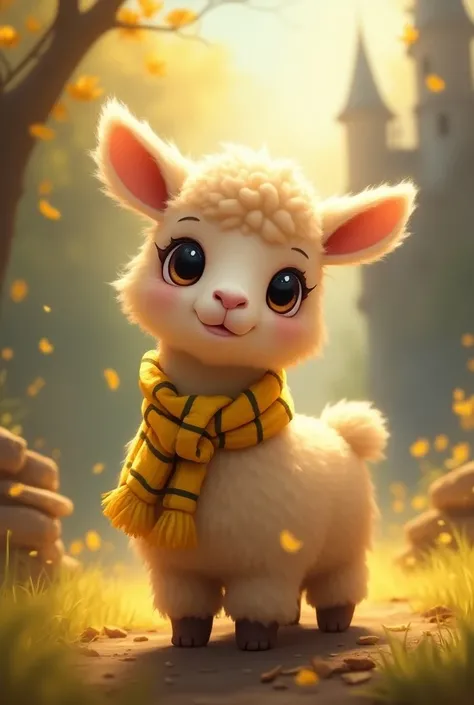 Cute llama baby ,  that is Huffelpuf in the Hogwarts house 
