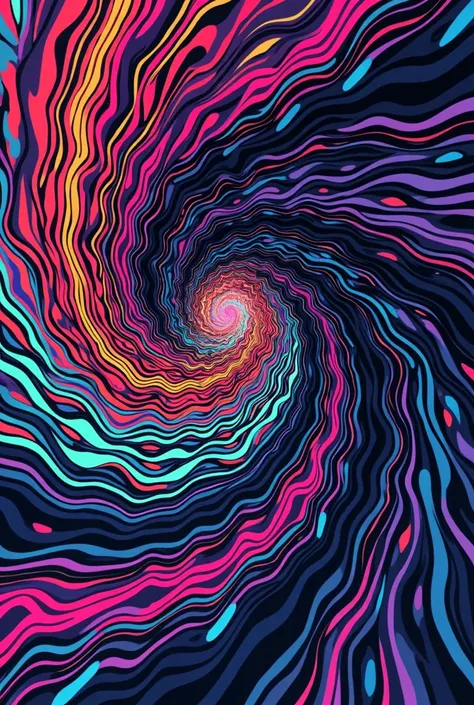  Abstract and psychedelic 

" Abstract design with spiral patterns and kaleidoscopes ,  mix of intense colors and visual effects ."
" T-shirt with wavy lines and hypnotic patterns,  neon colors and bright tones ."
"Glitch art style ,  with distorted images...