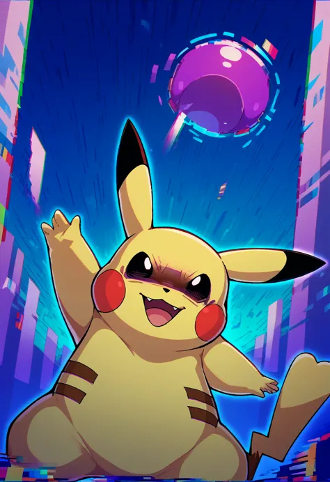 score_9, score_8_up, score_7_up, score_6_up, break source_anime, glitch, glitching,glitching over face,glitch censor,pikachu,pok...