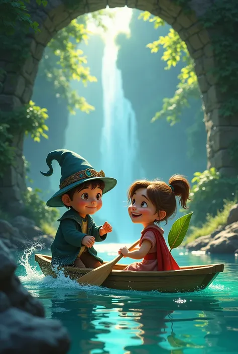 "In a magical adventure inside an enchanted castle, Tico, always wise and cunning, suggests that his friend Yuri use a large leaf as an oar to pull his boat back to the dock. With a little effort and help from Tico, Yuri finally manages to bring the boat b...