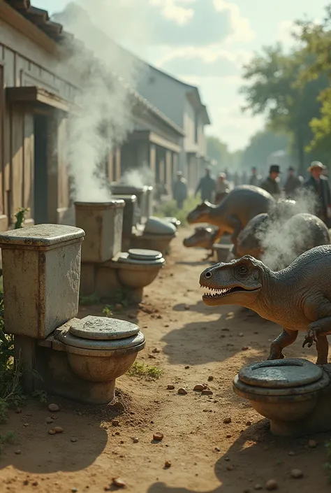 Chemical toilets frying dinosaurs in the colonial era
