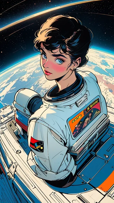 (((Top quality as a masterpiece))),(((Alone:1.2))),((( 1 girl:1.2))),((( 80s retro vintage style))),(((Bauhaus))),(( space thriller movie poster))),((( American Comics )))