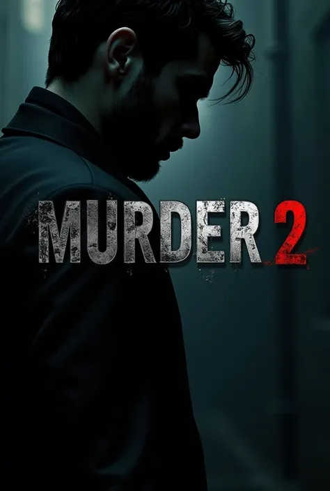 Make a stylish cinematic only the wrighting in bold writing movie name "MURDER 2" in black bg