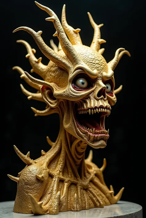 A sculpture horror with a mixture of gold and diamonds