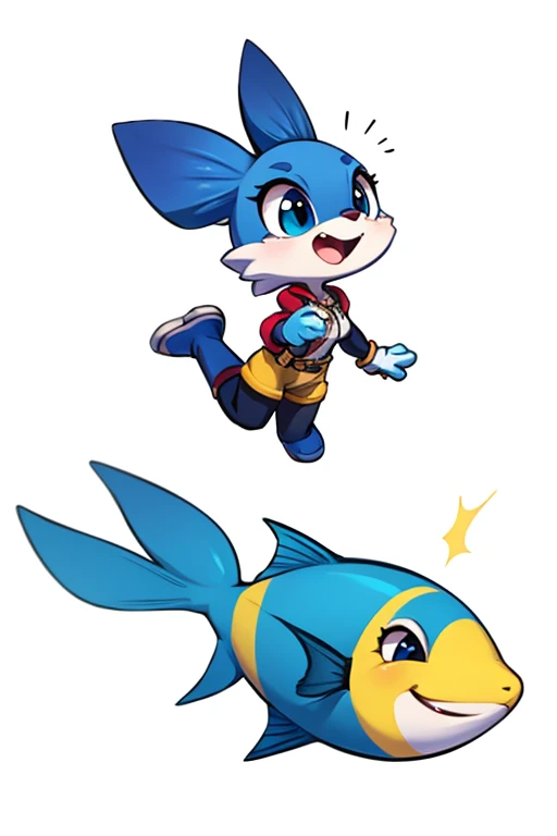 Female furry fish tiny toons adventure style 