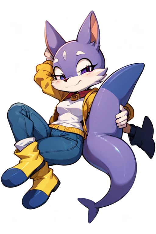 Female furry purple dolphin tiny toons adventure style 