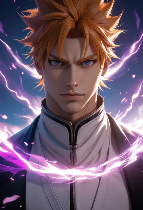 (masterpiece, best quality:1.2),1boy,alone,(Sōsuke Aizen),close up,badass pose,bleach, powerful aura, purple aura,8k,64k, HD, unparalleled masterpiece, dynamic lighting, cinematic, epic