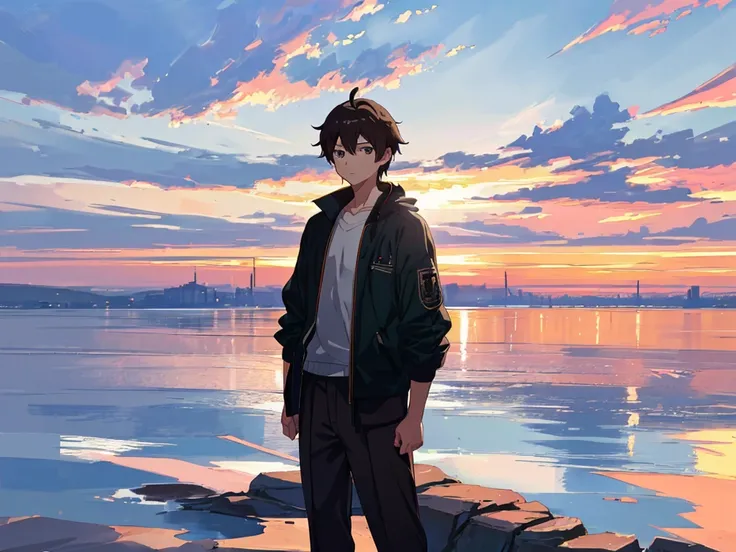 (Makoto Shinkai:1.2),(Makoto Shinkaiスタイル:1.1),(Best Quality, Hi-Res,4K,8K resolution,8k, Hi-Res,Ultra HD,Super detailed),( fine details:1.2),(Anime-like:1.4),Anime protagonist,Anime Boys,Anime Art,Fresh,(( bright and fresh boys:1.4)),( is cool:1.4,cute:1.1...