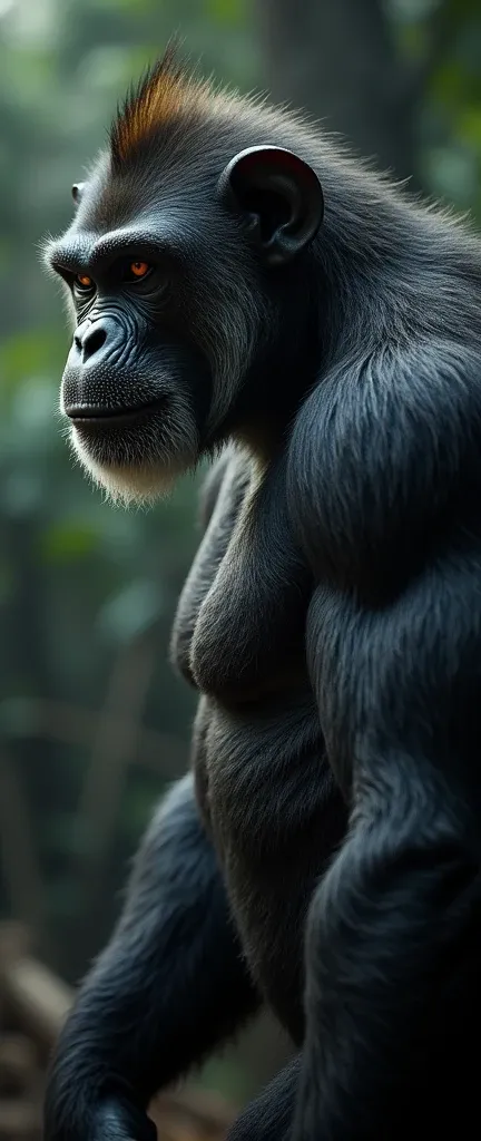 portrait muscular male monkey, realistic, sharp focus, half body, cinematic light 