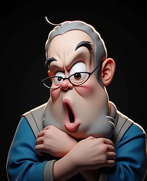 Cartoon character of a man with black glasses and a blue shirt, animation character, Caractere estilizado, animation style rendering, 3D estilizado, Arnold Maya render, 3 d render stylized, toon render keyshot, Personagem 3D, Personagem 3D, 3d rendering st...