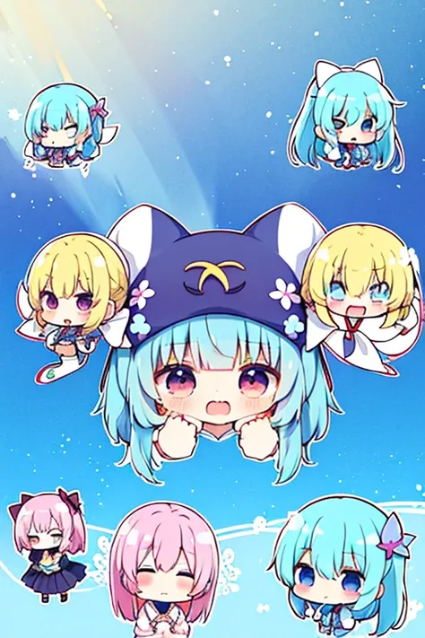 cirno, (((yukkuri))), (((chibi))), (((head only))) (yukkuri shiteitte ne:1.4), yukkuri