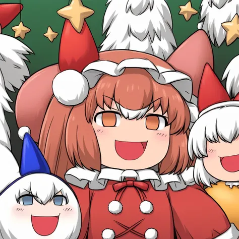 group of cirno(touhou) ChristmasParty🍸️🎂🎁🎅🎄