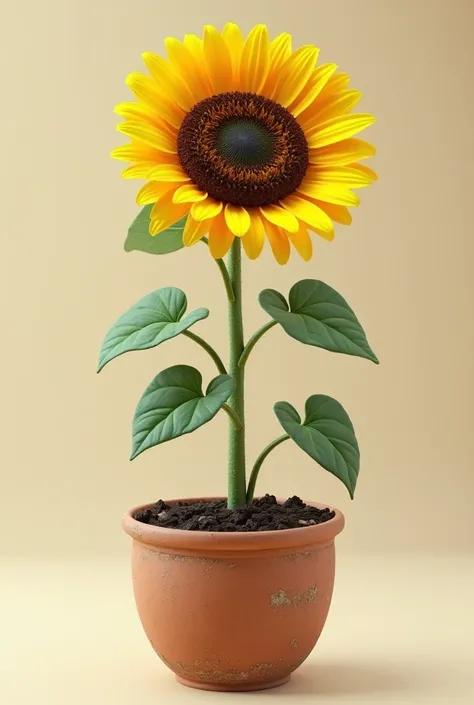 Sunflower in a real pot
