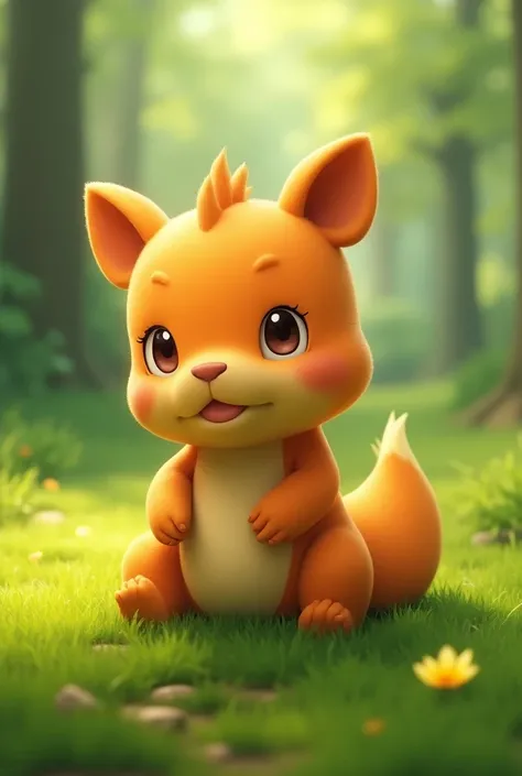 a Pokémon chimchar,detailed fur textures,detailed facial features,sitting on the ground,surrounded by lush green grass,beautiful lighting,soft warm colors,photorealistic,8k,highly detailed,intricate details,masterpiece