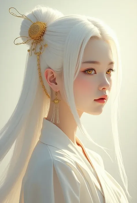 12 women ,  deities ,  moon goddesses ,  white hair,  golden hairpins in their hair, golden eyes,  dressed in snow-white hanfu, Mongoloid appearance, realism, twelve deities , humanizing the twelve lunar months.