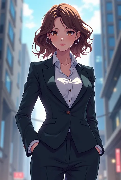  A 24-year-old girl, knowing that taking risks is the key to success., stepping out of your comfort zone businesswoman style inspiring many people, anime style 