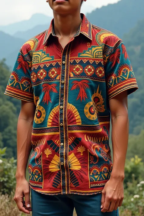 drawing of shirt with igorot clothing pattern