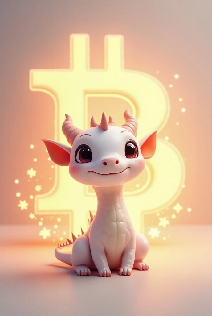 i need a white baby dragon cartoon with bitcoin