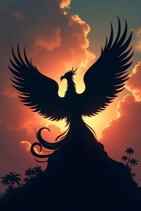 Give me a phoenix about silhouette art