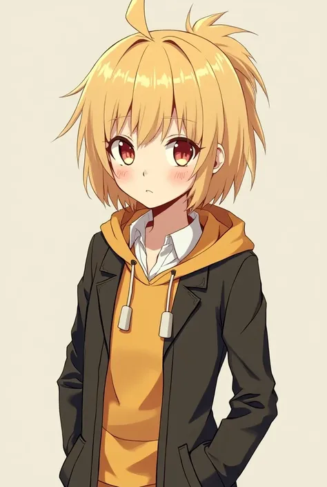 A teenage anime character with blond hair, белая рубашка, офисная одежда, несколько ракурсов