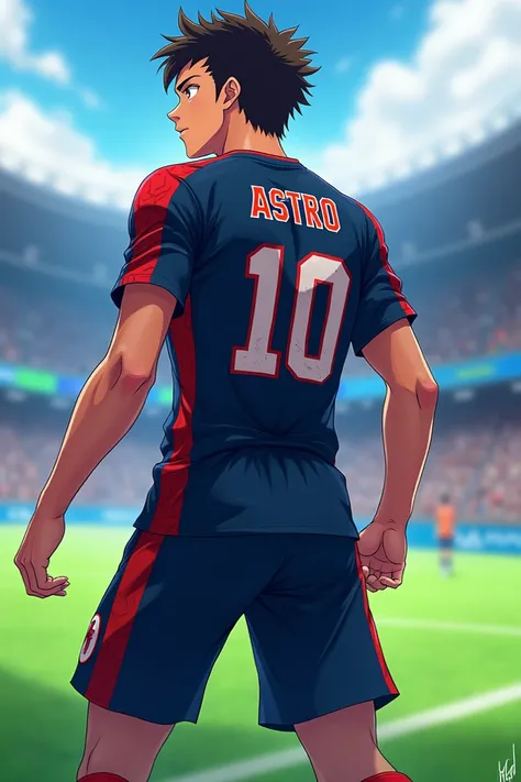 A anime footballplayer his Back side name with ASTRO