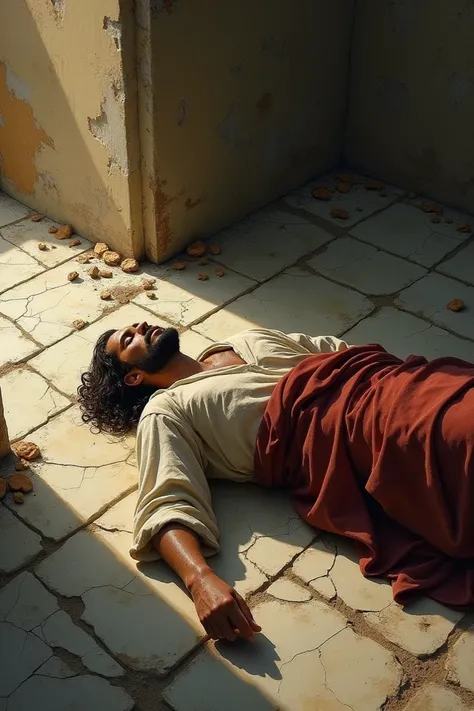 The apostle Thomas lying on the ill-treated floor