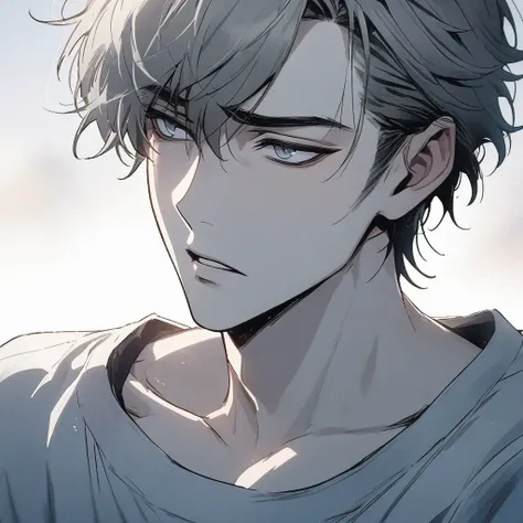 {{{best quality}}}, {1boy}, depth of field, beautiful detailed eyes, {game cg}, angular face, beautiful guy, angular face, adult, watercolor on paper, {{{{{{2024 manhwa style}}}}}}, beautiful, sexy, {{{{perfect eyes}}}}, attractive, short hair, full lips, ...