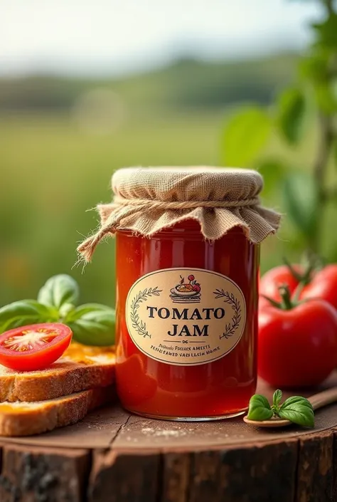 Create an advertisement or marketing for a “tomato jam” product 