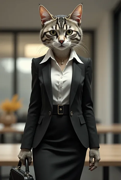 Pretty cat is a business woman