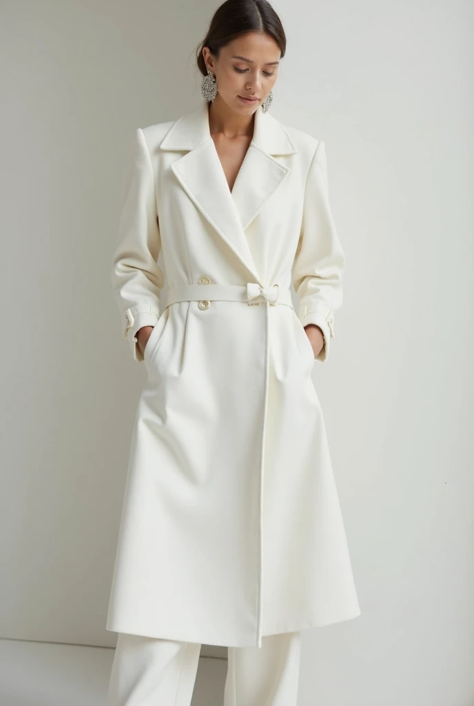 simple and unique white coat