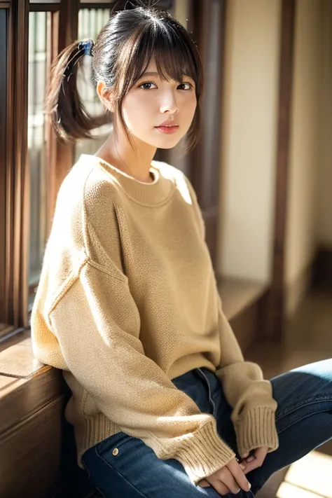 (masterpiece, Best Quality, Best Quality,  Official Art,  beautifully refined :1.2), ( 1 girl:1.3),  Japanese,Lightweight sweater