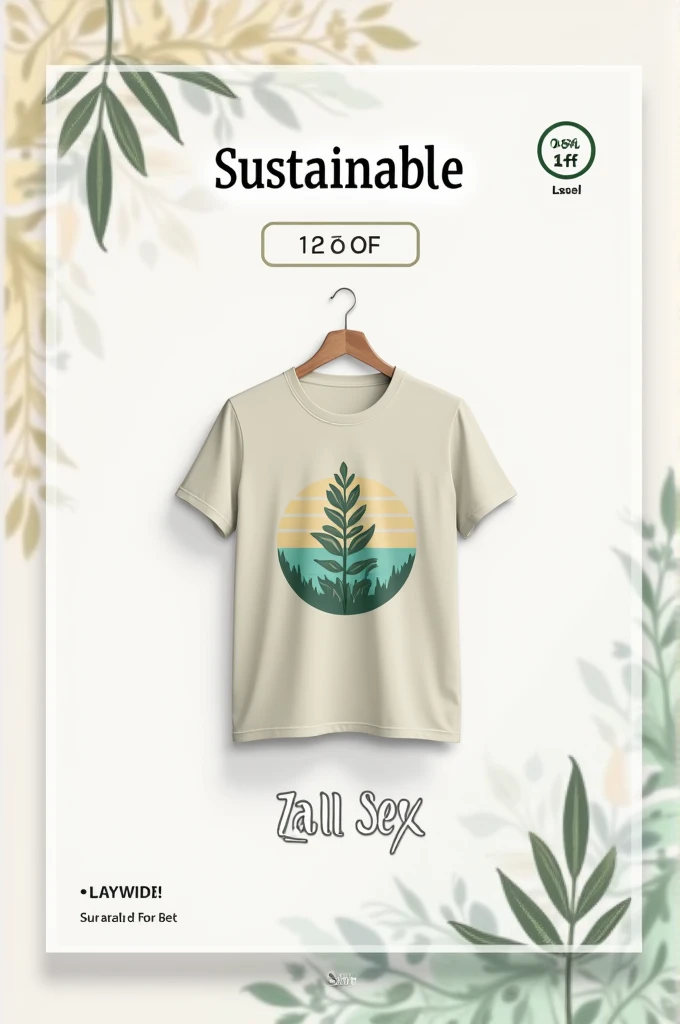 Create an Instagram feed art 
Product :  sustainable t-shirt 
When you buy 2 units you get 20 %  off 
Must contain product image 
There must be a final price 
Call Tô Action button 
Product validity