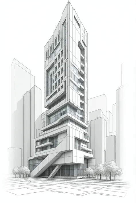 3D building model drawing