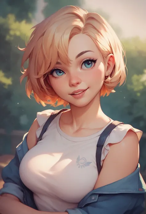 Short hair,  cute , female