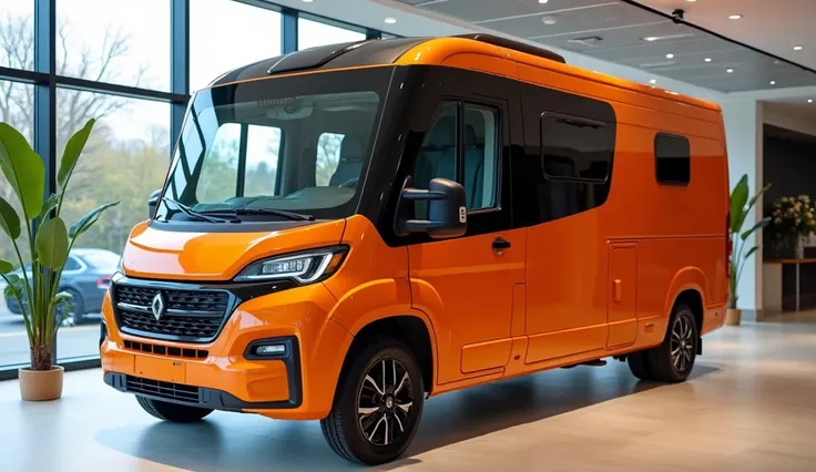 2025 dodge motorhome orange colour luxurious Showroom front view 