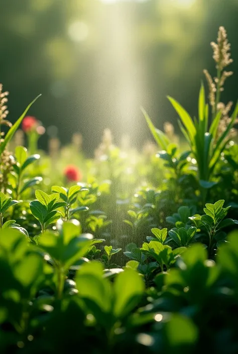 liquid sprayed on plants 