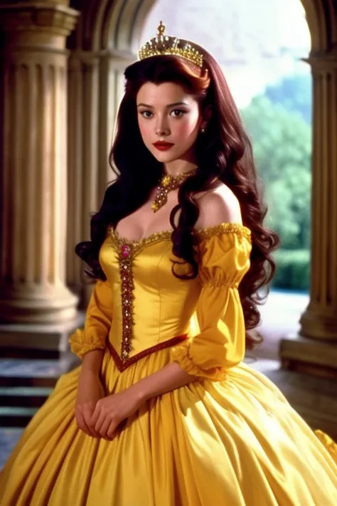 Georgian era, Princess belle, yellow gown, dvd film still live action 1991 dark fantasy