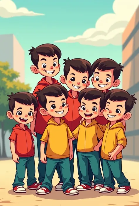 7 twins cartoon mens people 