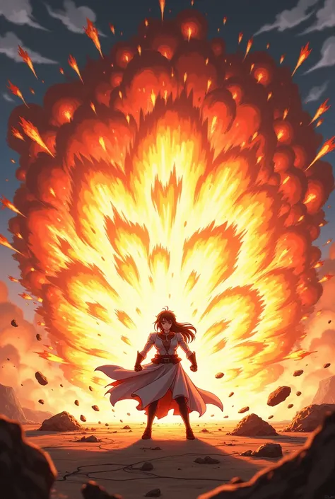 Anime with explosion done by over powered charecter