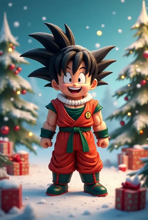 Make Christmas Goku smiling 
